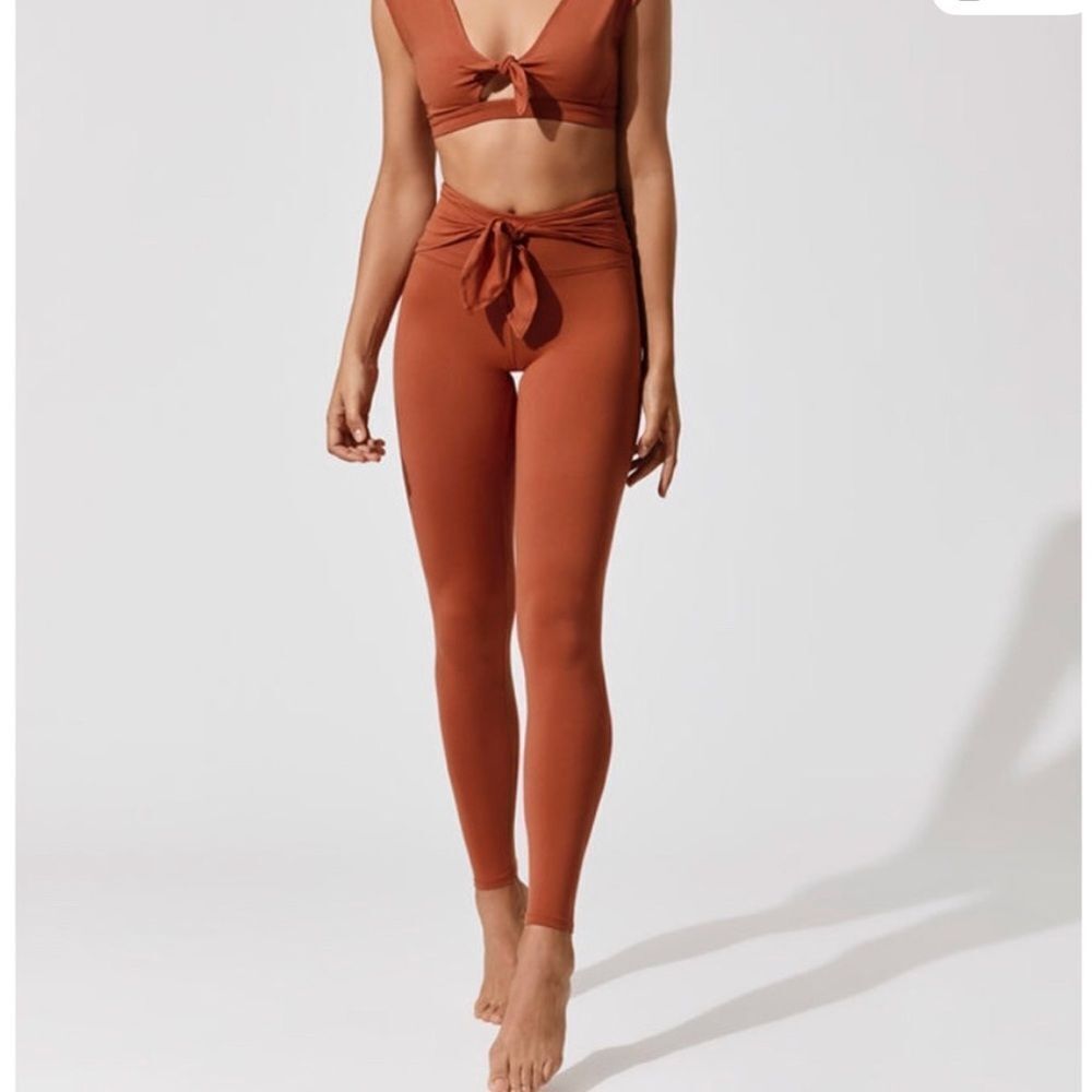 Free People Movement High Rise Ursa Legging Tie Waist Terracotta